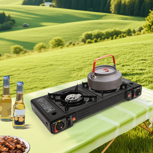 Bymaocar Portable Two-Burner Camping Stove