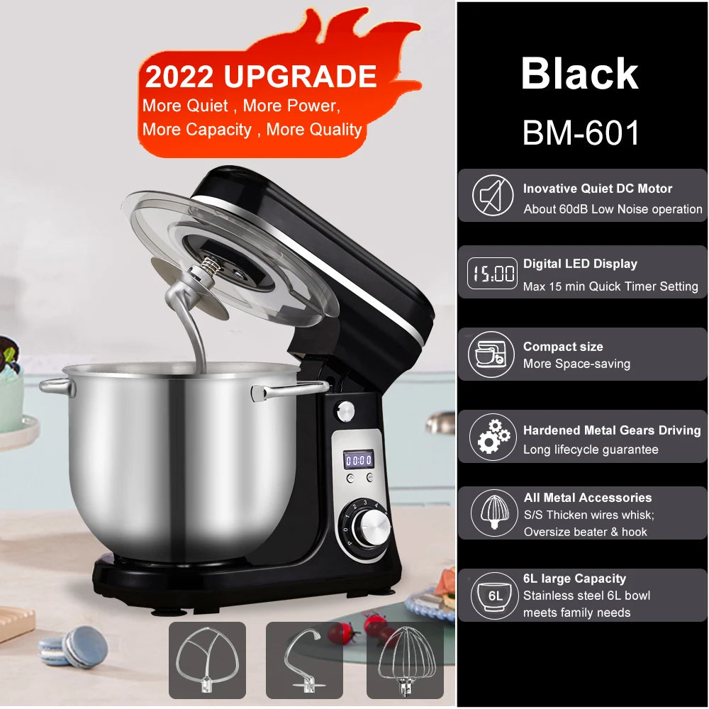 BioloMix Stand Mixer With Quiet Motor And Whisk