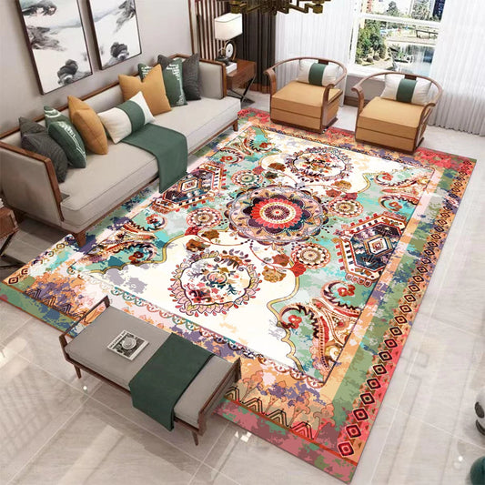 European Retro  Large Carpet for Living Room. Luxury Decoration Rug Non-slip.  Washable Soft Mat