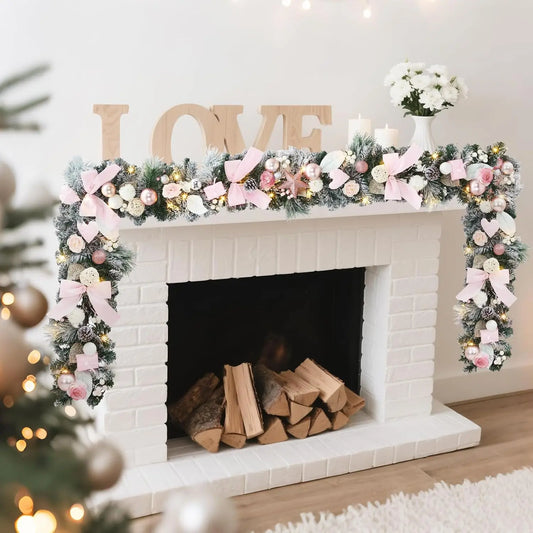 Garvee Christmas Wreath With Berry Accents And LED Lights
