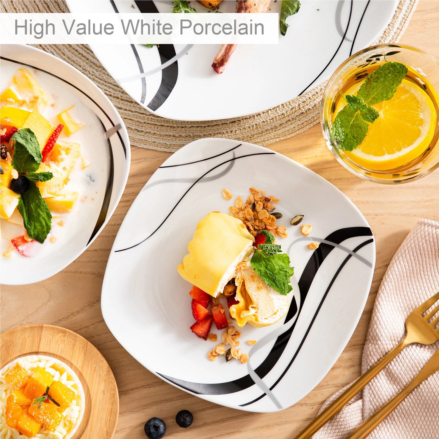 Malacasa Fiona Porcelain Dinnerware Set