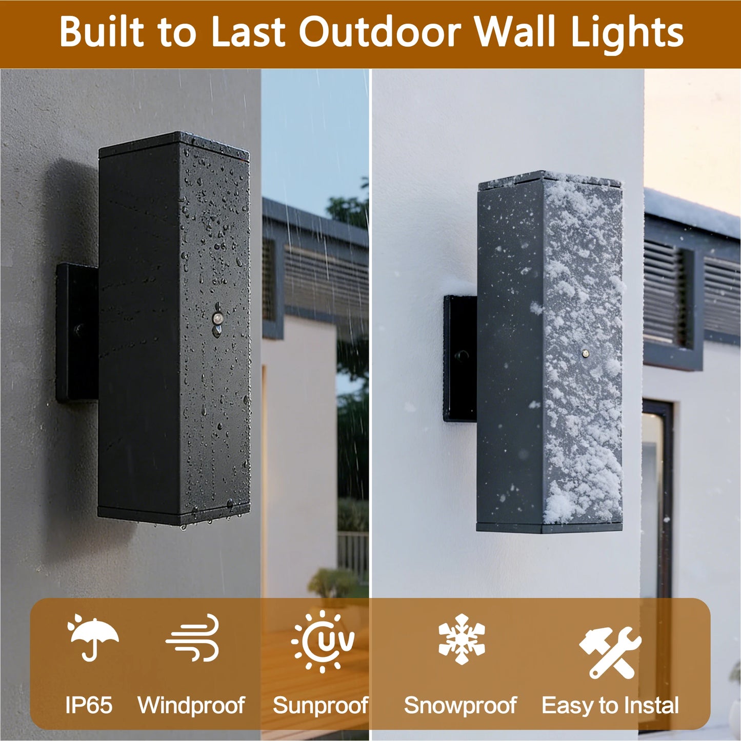 Arlgsite Motion Sensor Outdoor Wall Lights 2 Pack
