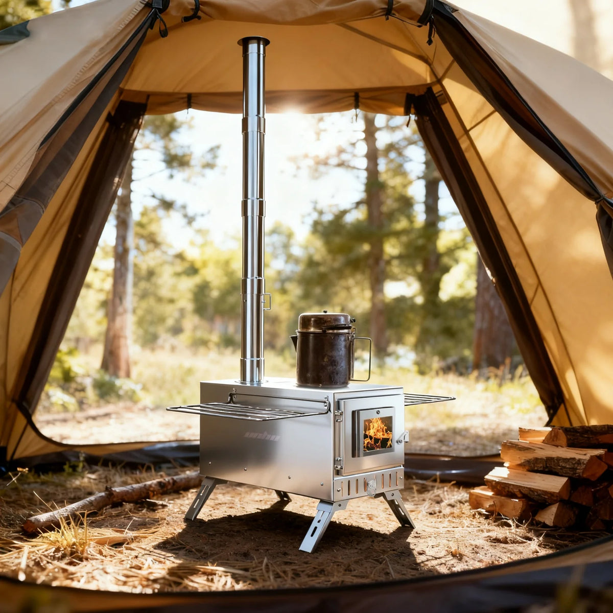 Portable Camping Wood Stove For Hot Tents