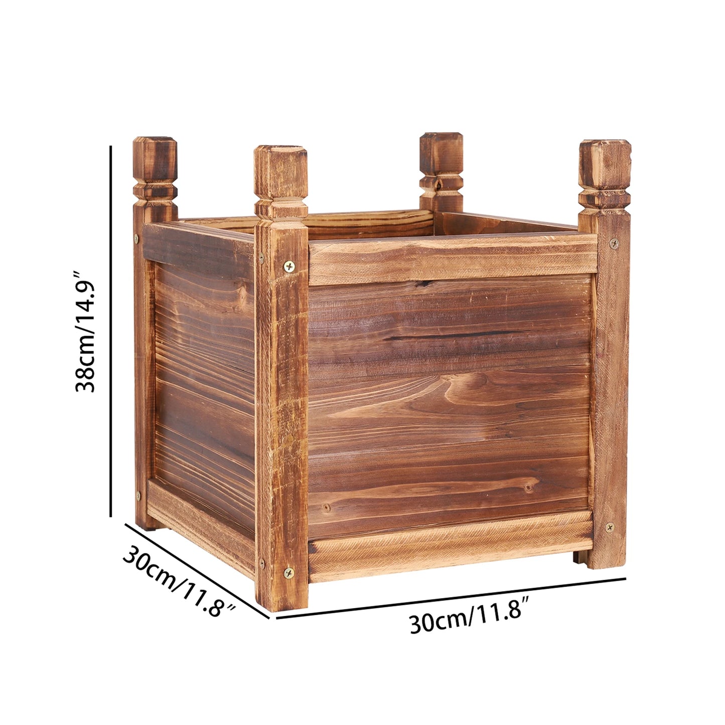 Solid Pine Wood Raised Flower Bed Garden Planter
