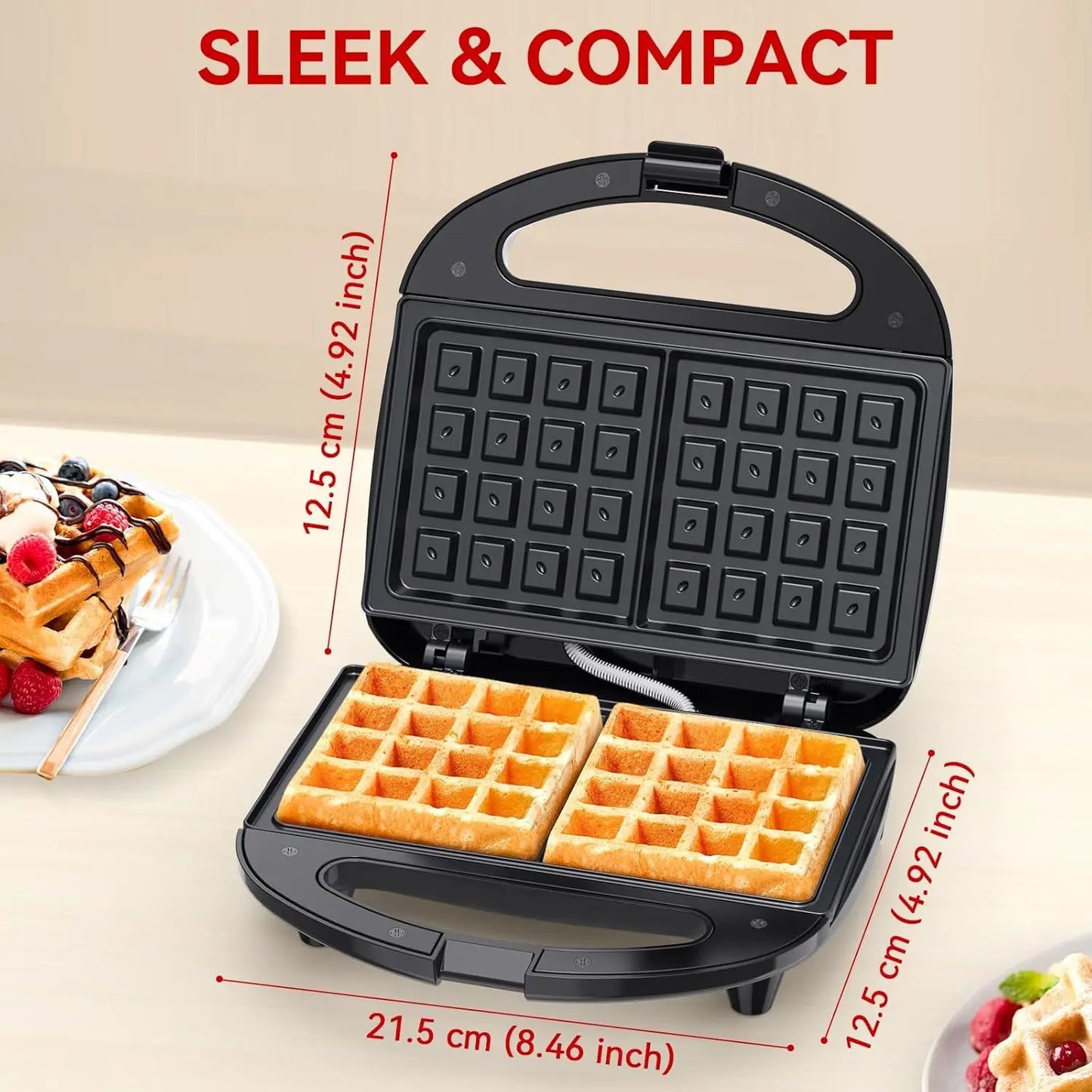 OSTBA Nonstick Belgian Waffle Maker With Indicator Lights