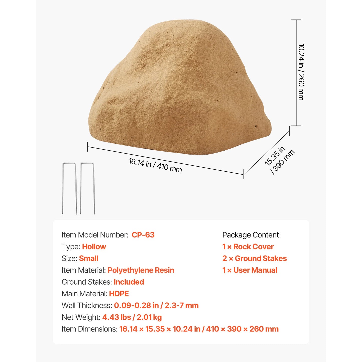 Outdoor Faux Rock Well Pump Cover Artificial Boulder Decor
