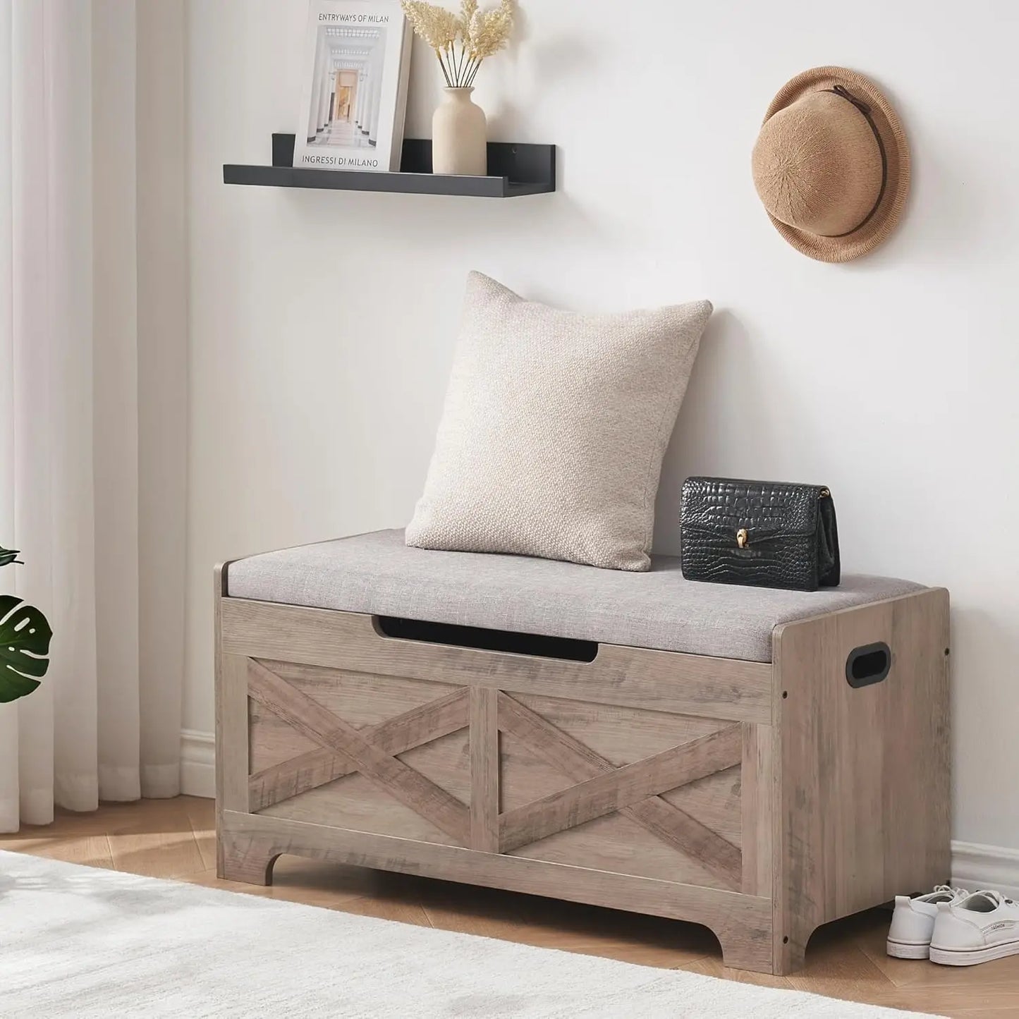 Twister Wooden Storage Bench Chest