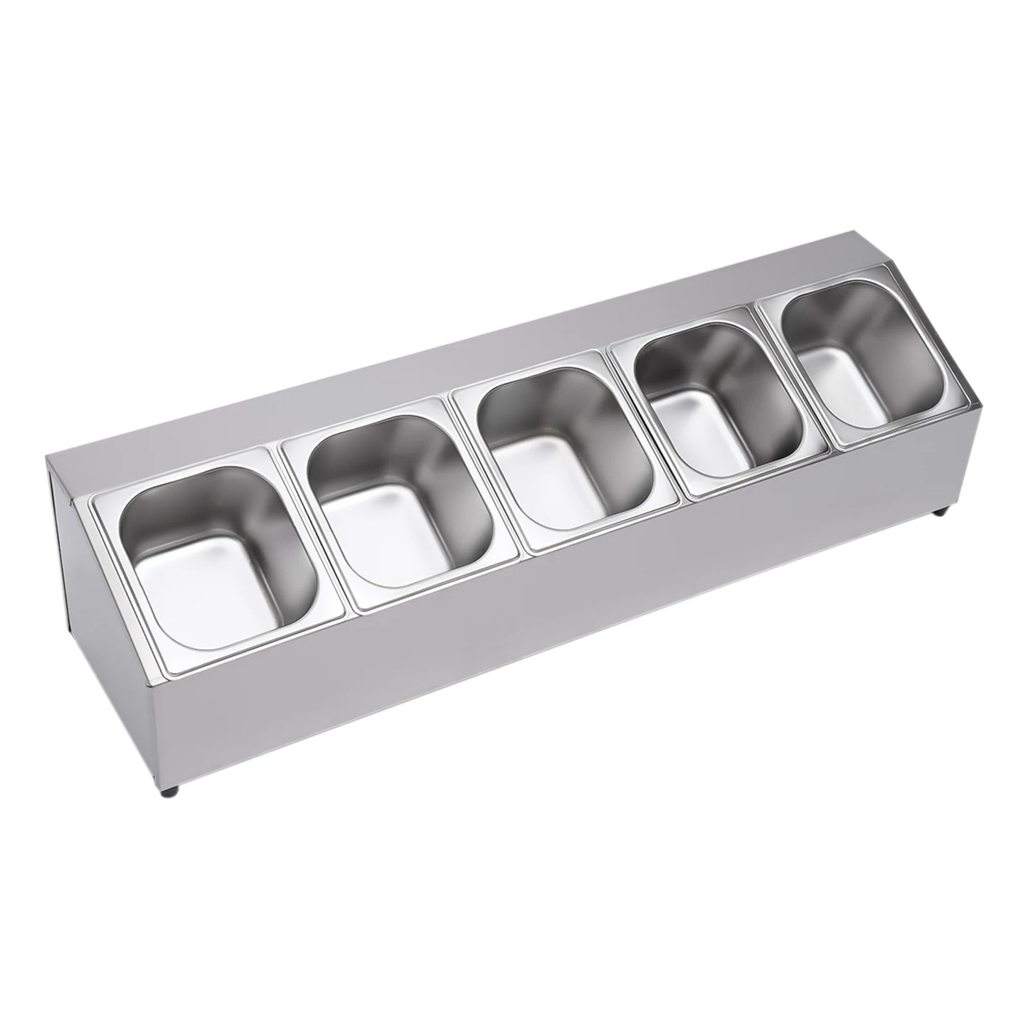 High Quality 201 Stainless Steel Seasoning Box Household Seasoning Tank Countertop Inclined Holder for Seasoning Sauce Jam Fruits 86*22.5*22cm Sliver