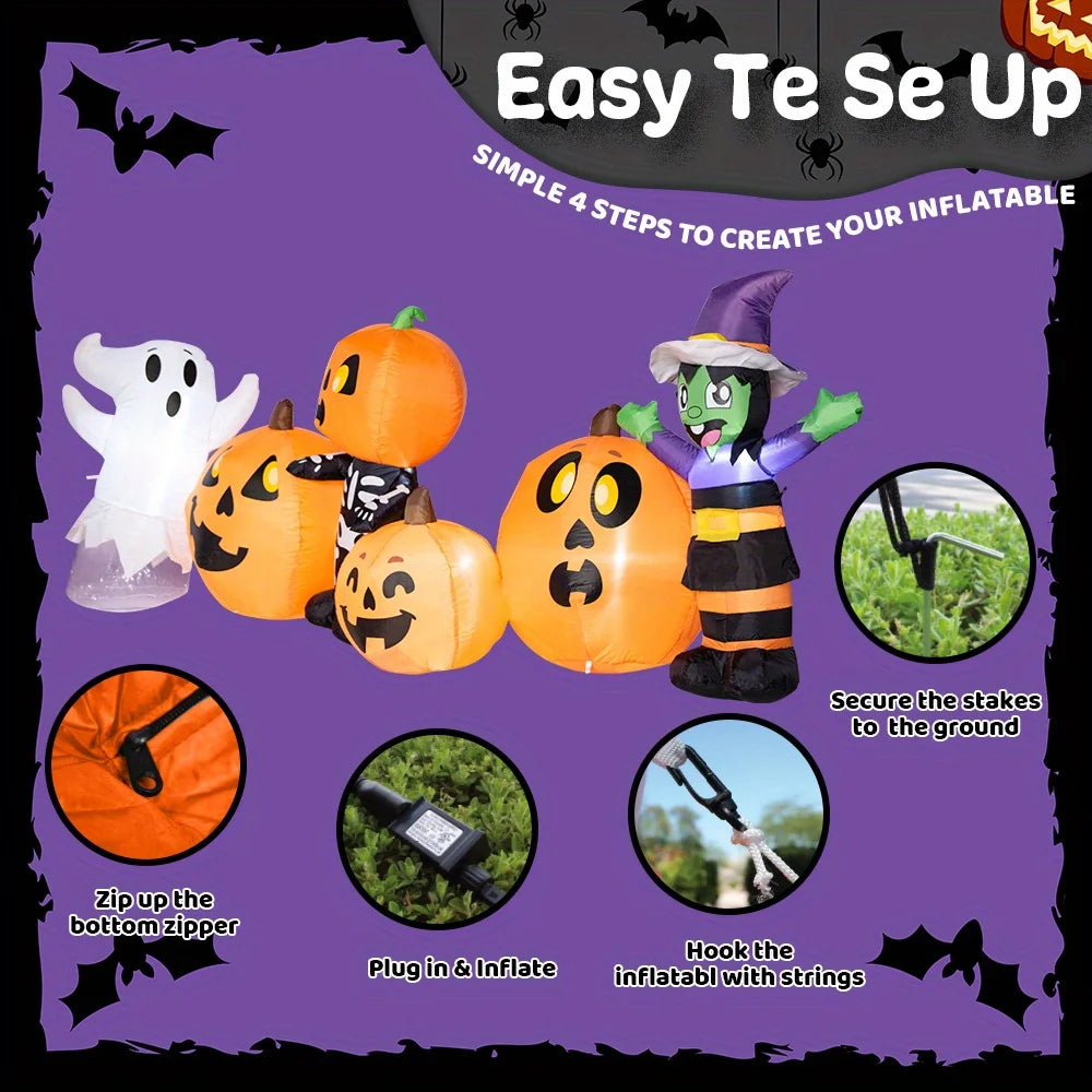 Halloween Inflatable Pumpkin Patch With LED Lights