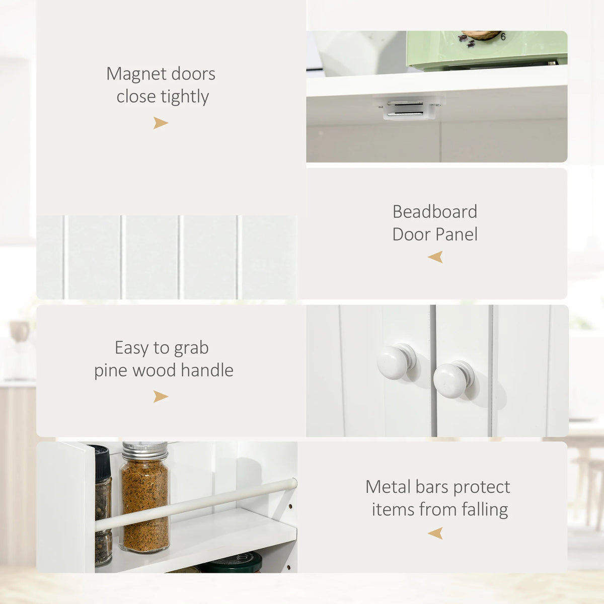 HOMCOM Modern Freestanding Storage Cabinet With Shelves