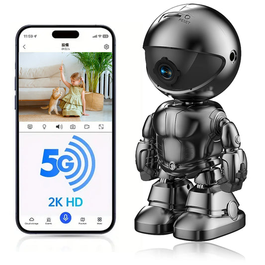 PTZ WIFI IP Camera Wireless Home Security Robot Camera 360° Two Way Audio Auto Tracking Invisible Lens Indoor Baby Monitor
