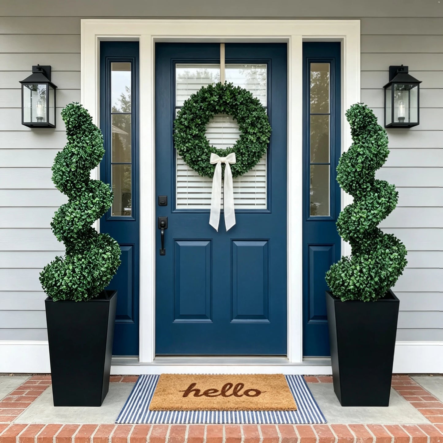 Olitree Artificial Spiral Boxwood Topiary Tree With Planter