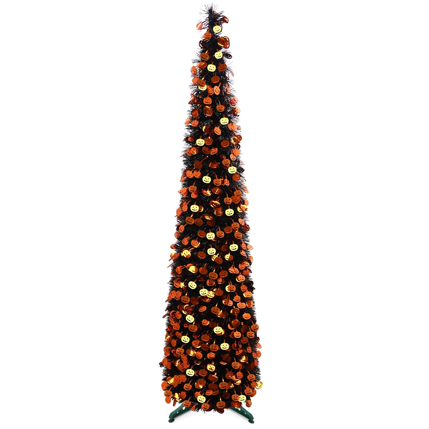 Halloween Pop Up Artificial Tree With Pumpkin Decor