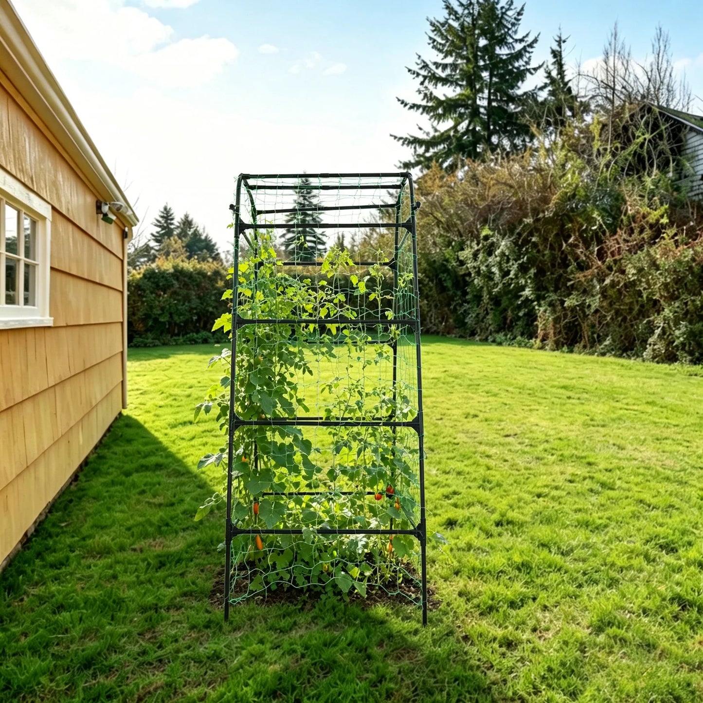 Metal Garden Arch Trellis 80*90*210CM Vegetable Plant Climbing Frame for Wedding Party Climbing Plant Outdoor Indoor
