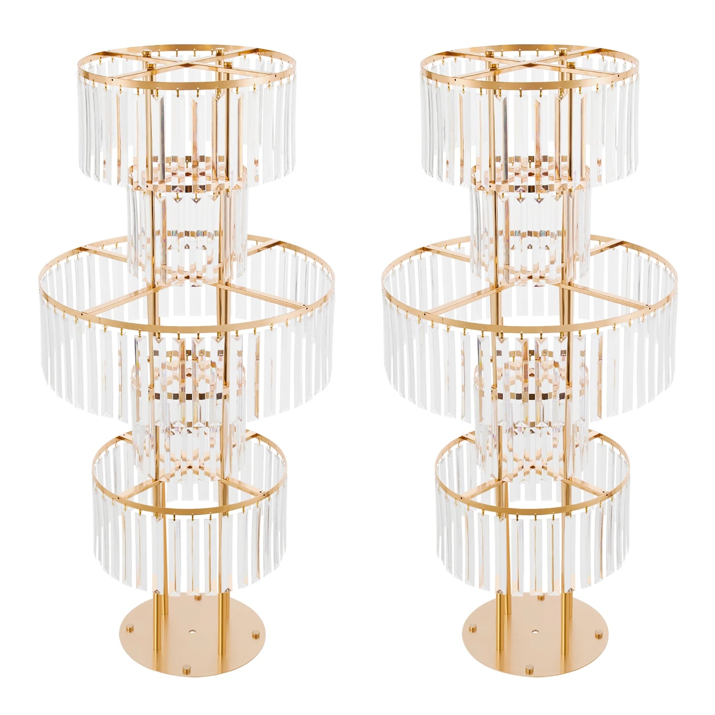 2 Pcs 5-tier Flower Stand, 11.02- 22.05 Lbs Load for Wedding, Birthday Party, Celebration, Home Decoration, Buffet