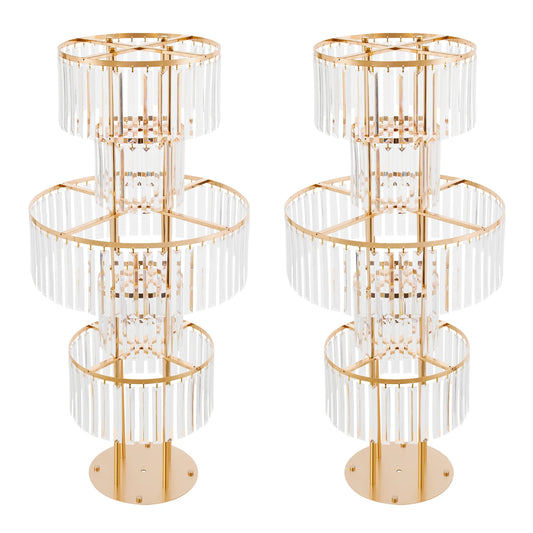 2 Pcs 5-tier Flower Stand, 11.02- 22.05 Lbs Load for Wedding, Birthday Party, Celebration, Home Decoration, Buffet