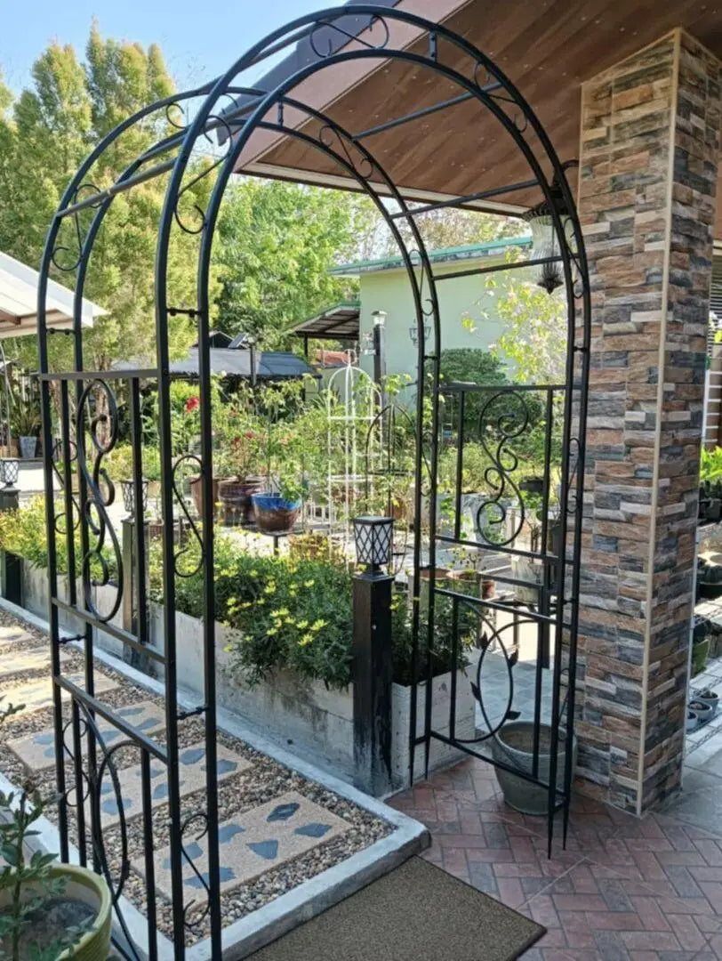 Heavy Duty Metal Garden Arbor Plant Arch Trellis