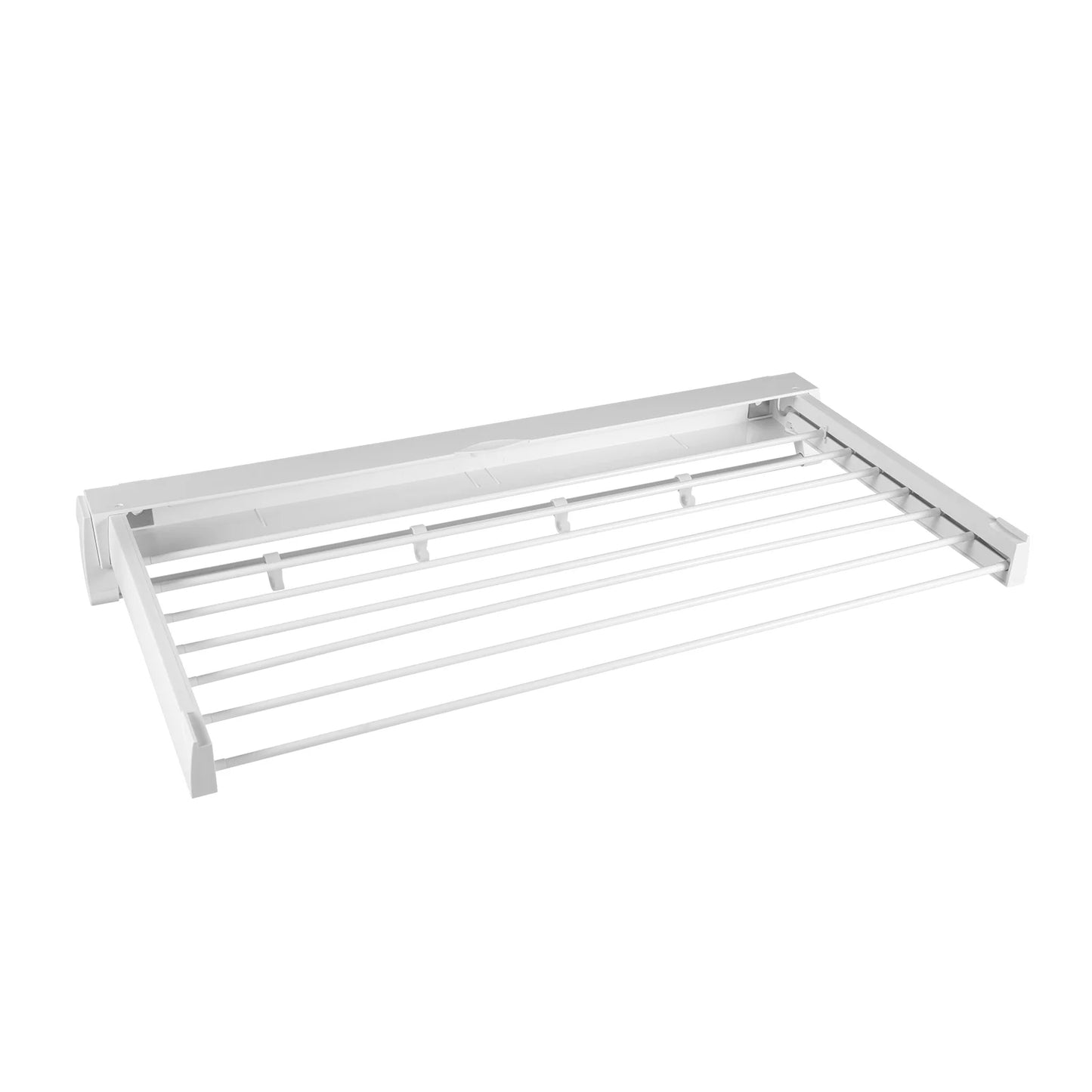 Wall Mount Retractable Clothes Drying Rack Foldable Aluminum Hanging Rods ABS Frame 84cm Expandable Laundry Rack 2kg Load