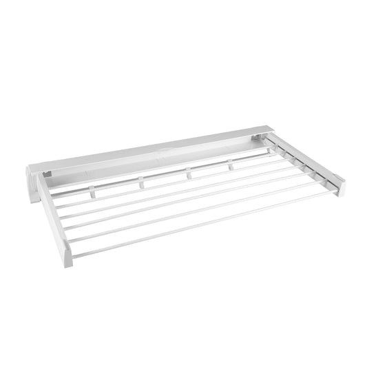 Wall Mount Retractable Clothes Drying Rack Foldable Aluminum Hanging Rods ABS Frame 84cm Expandable Laundry Rack 2kg Load