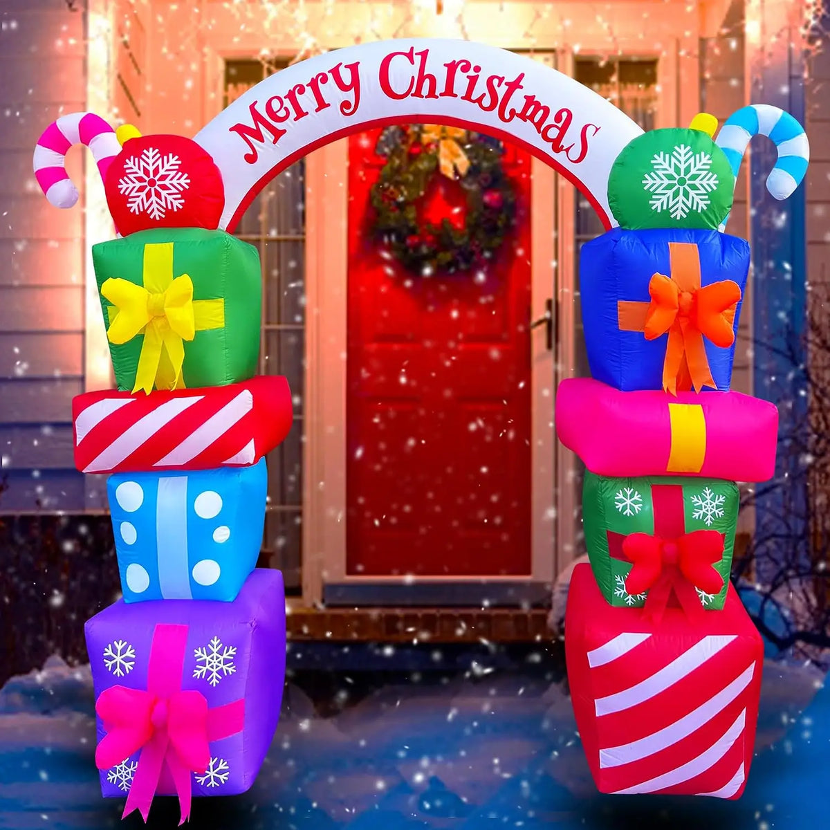SHXI Christmas Inflatable Gift Box Archway Decoration