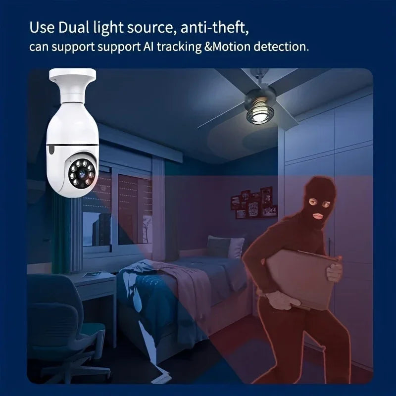 BoyKeep D115 E27 Light Bulb Security Camera WiFi Outdoor