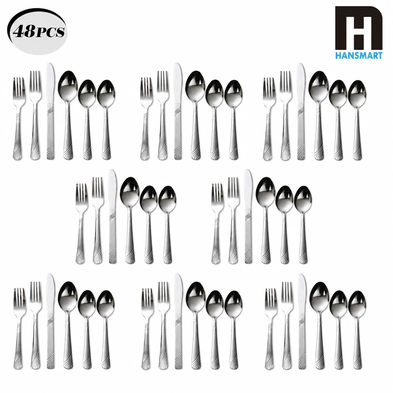 HanSmart Stainless Steel Kitchen Flatware Set