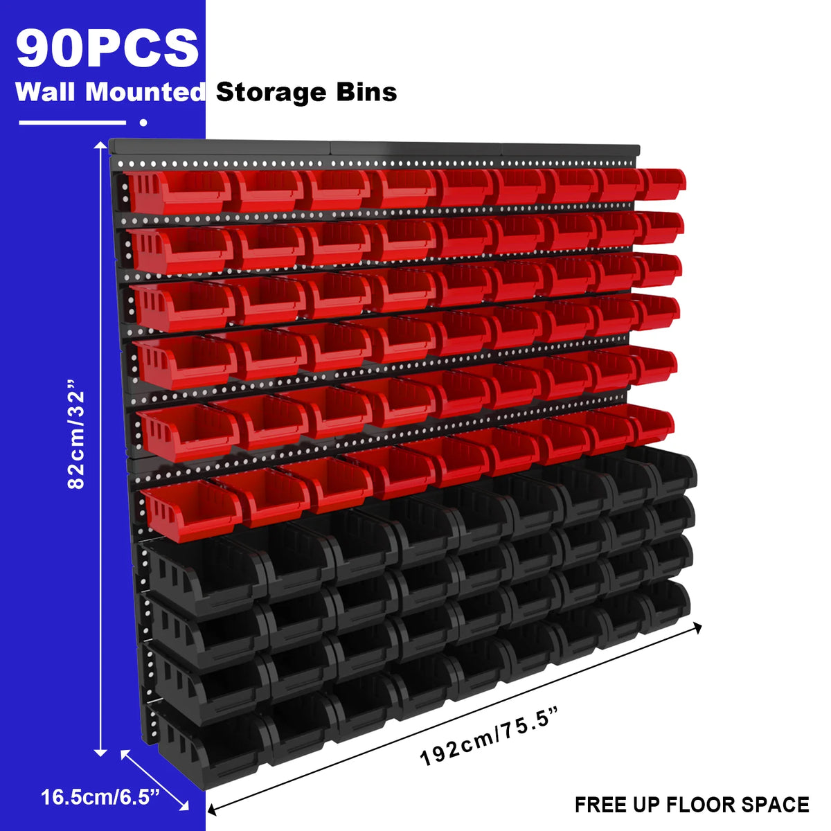 Wall Mounted Parts Bin Storage Organizer Rack