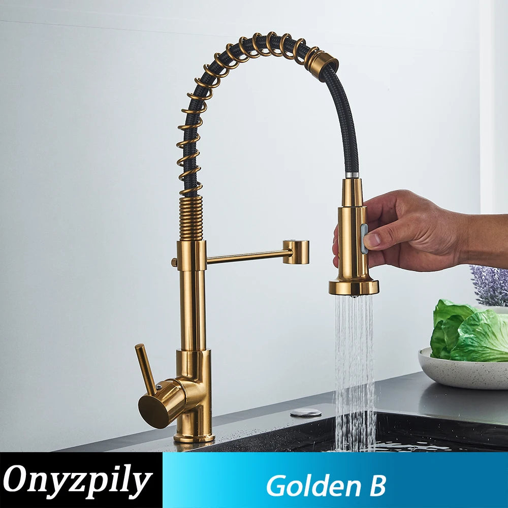 Onyzpily Single Handle Pull Down Kitchen Faucet