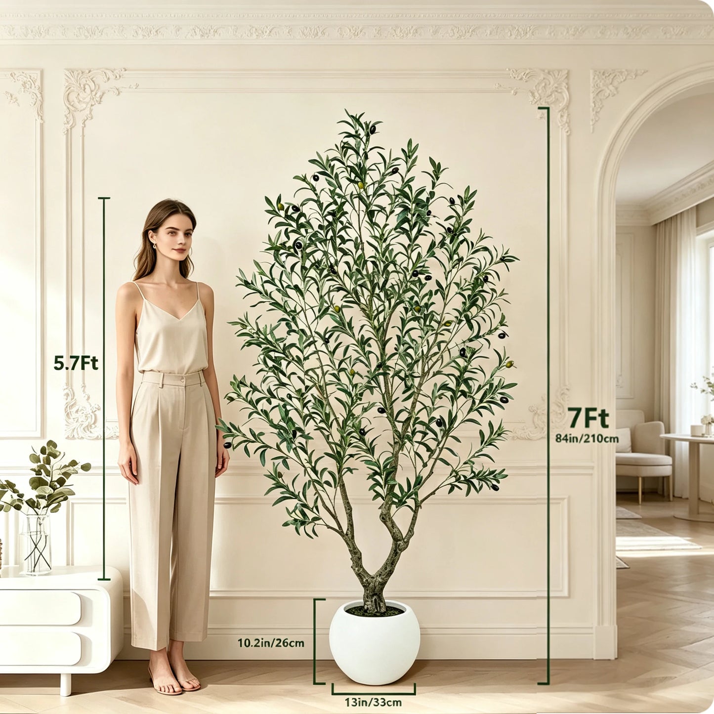 Olitree Artificial Olive Tree With Decorative Planter