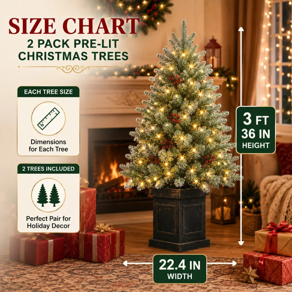 Prelit Snow Flocked Christmas Tree With LED Lights