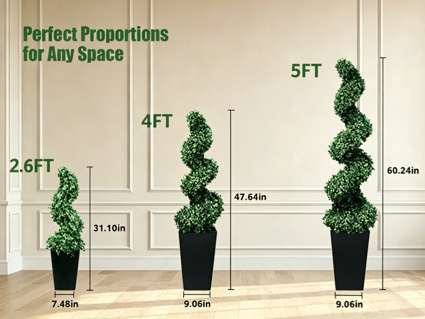 Olitree Artificial Spiral Boxwood Topiary Tree With Planter
