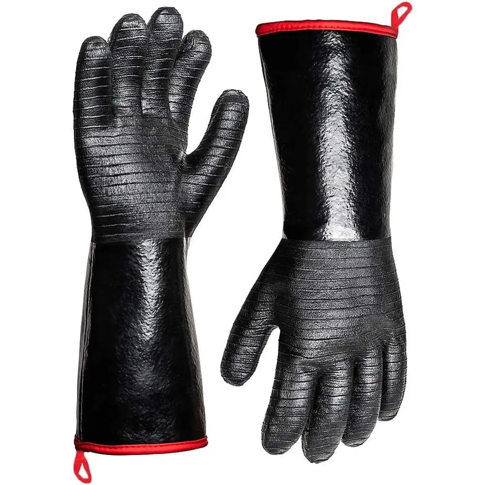 Extreme Heat Resistant Gloves for Grill BBQ, Waterproof Long Sleeve Pit Grill Gloves for Fryer, Oven, Smoker, Oil Resistant Neop