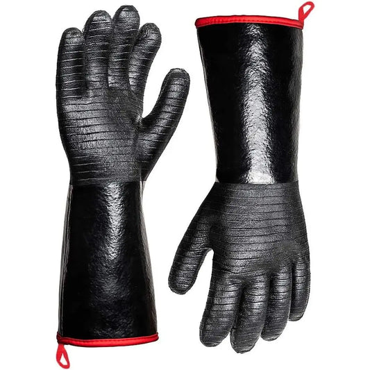 Extreme Heat Resistant Gloves for Grill BBQ, Waterproof Long Sleeve Pit Grill Gloves for Fryer, Oven, Smoker, Oil Resistant Neop