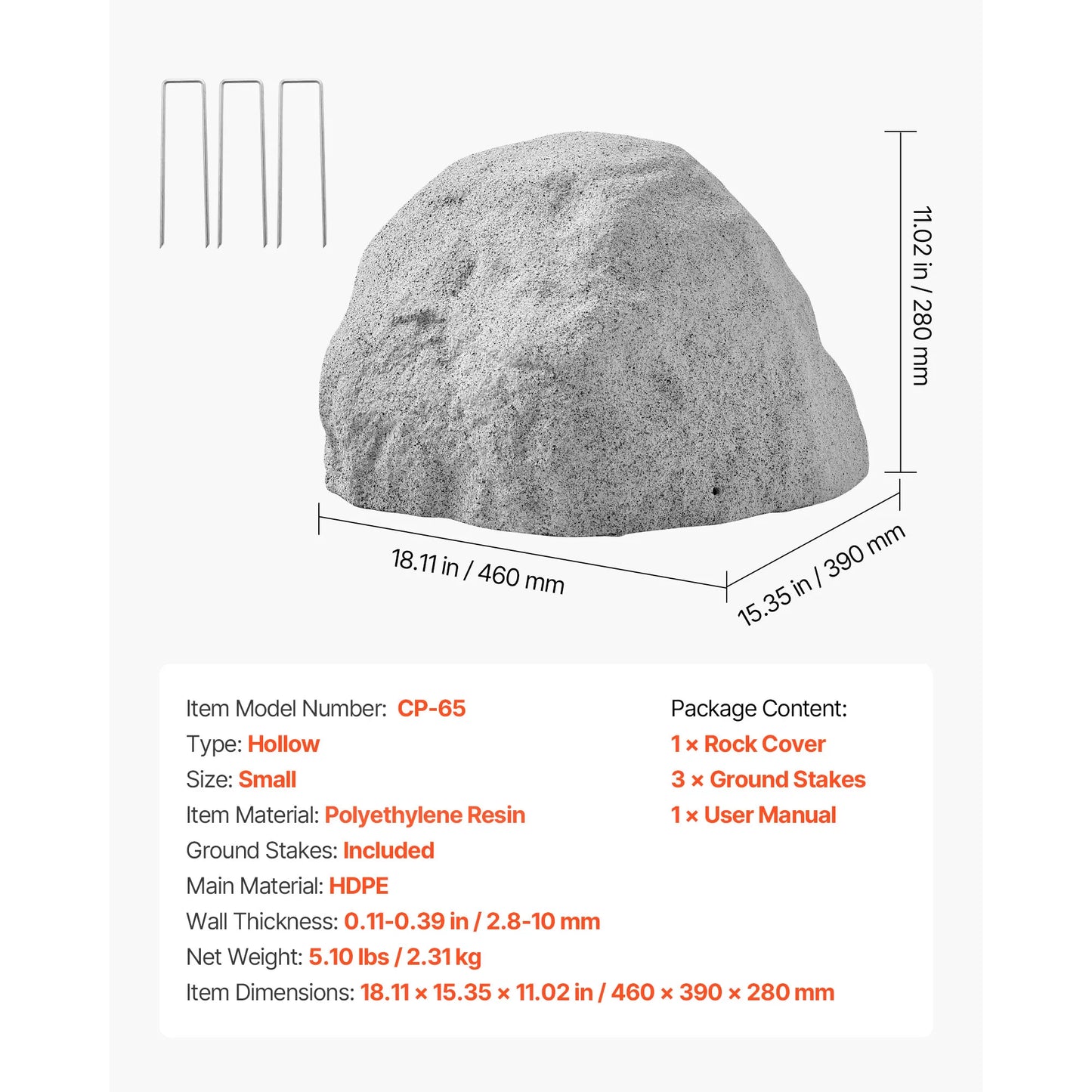 Outdoor Faux Rock Well Pump Cover Artificial Boulder Decor
