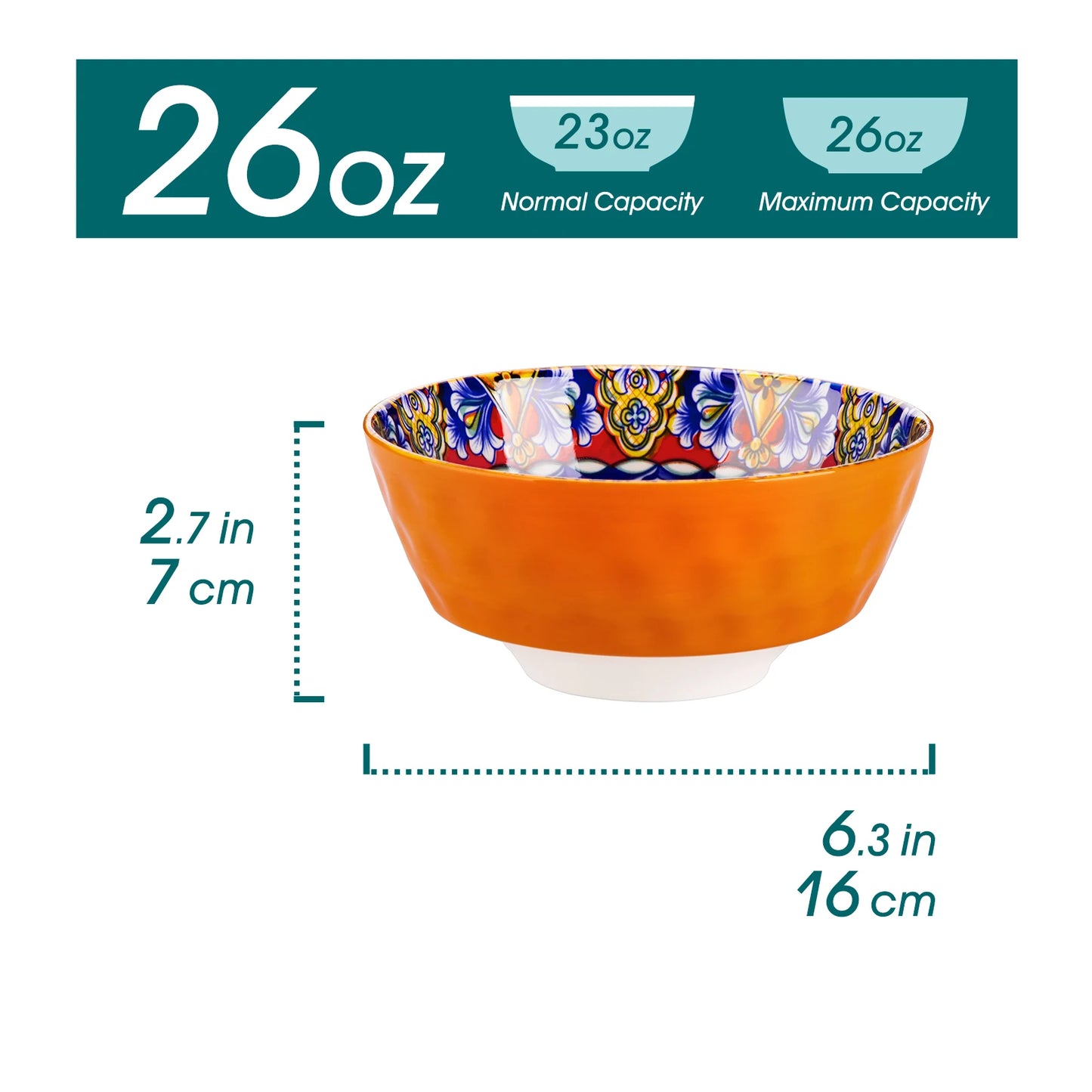 Malacasa Ceramic Soup Bowls 6 Piece Set