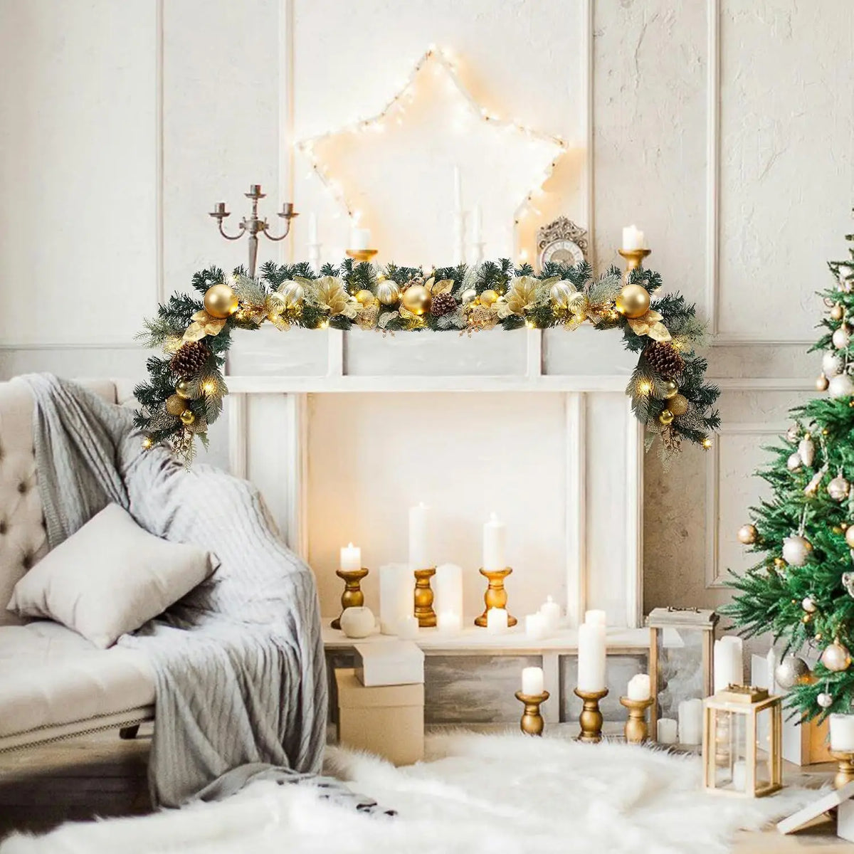 Garvee Pre Lit LED Christmas Garland Decoration