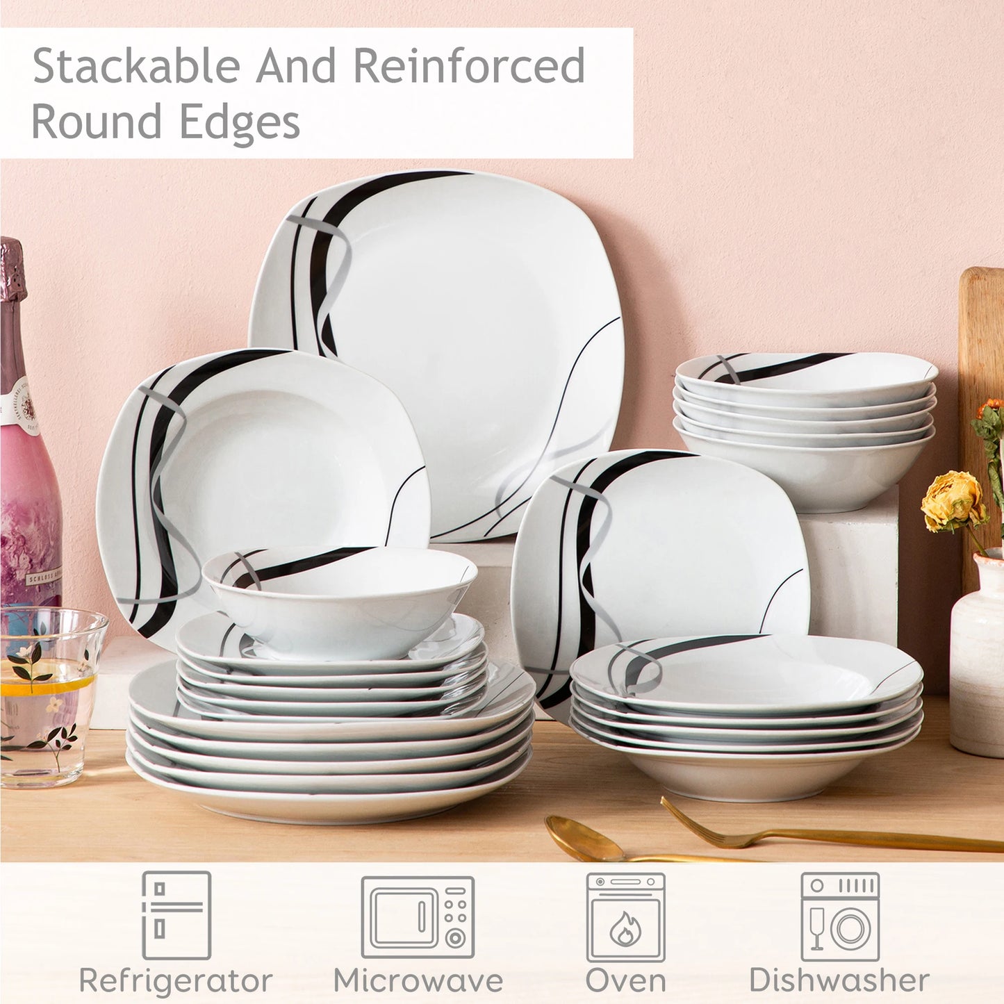 Malacasa Fiona Porcelain Dinnerware Set