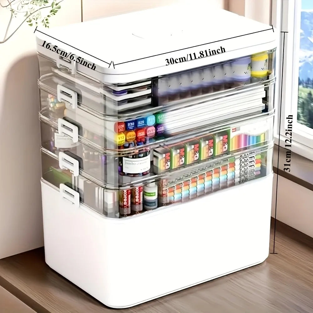 Five Layer Portable Plastic Storage Box