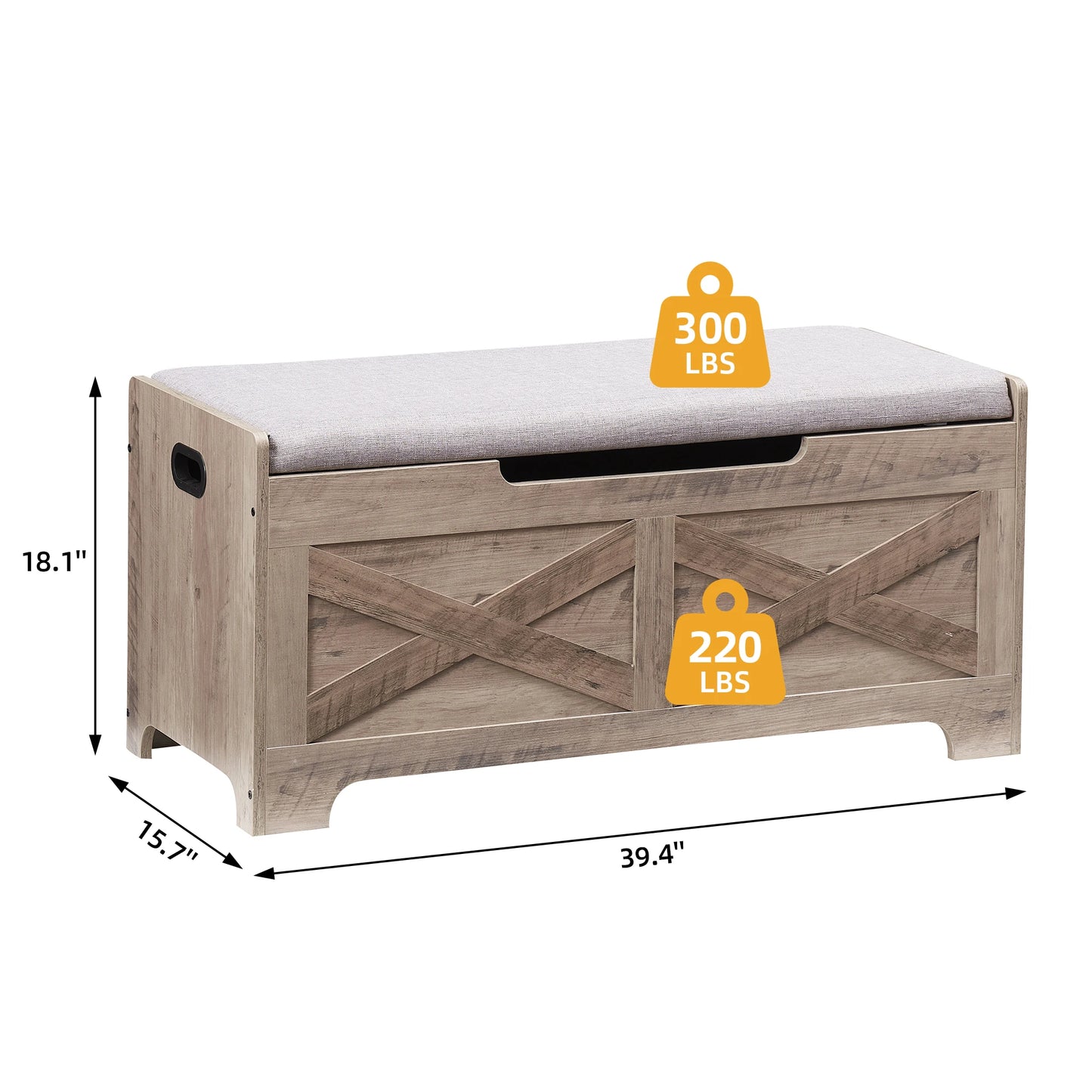 Twister Wooden Storage Bench Chest