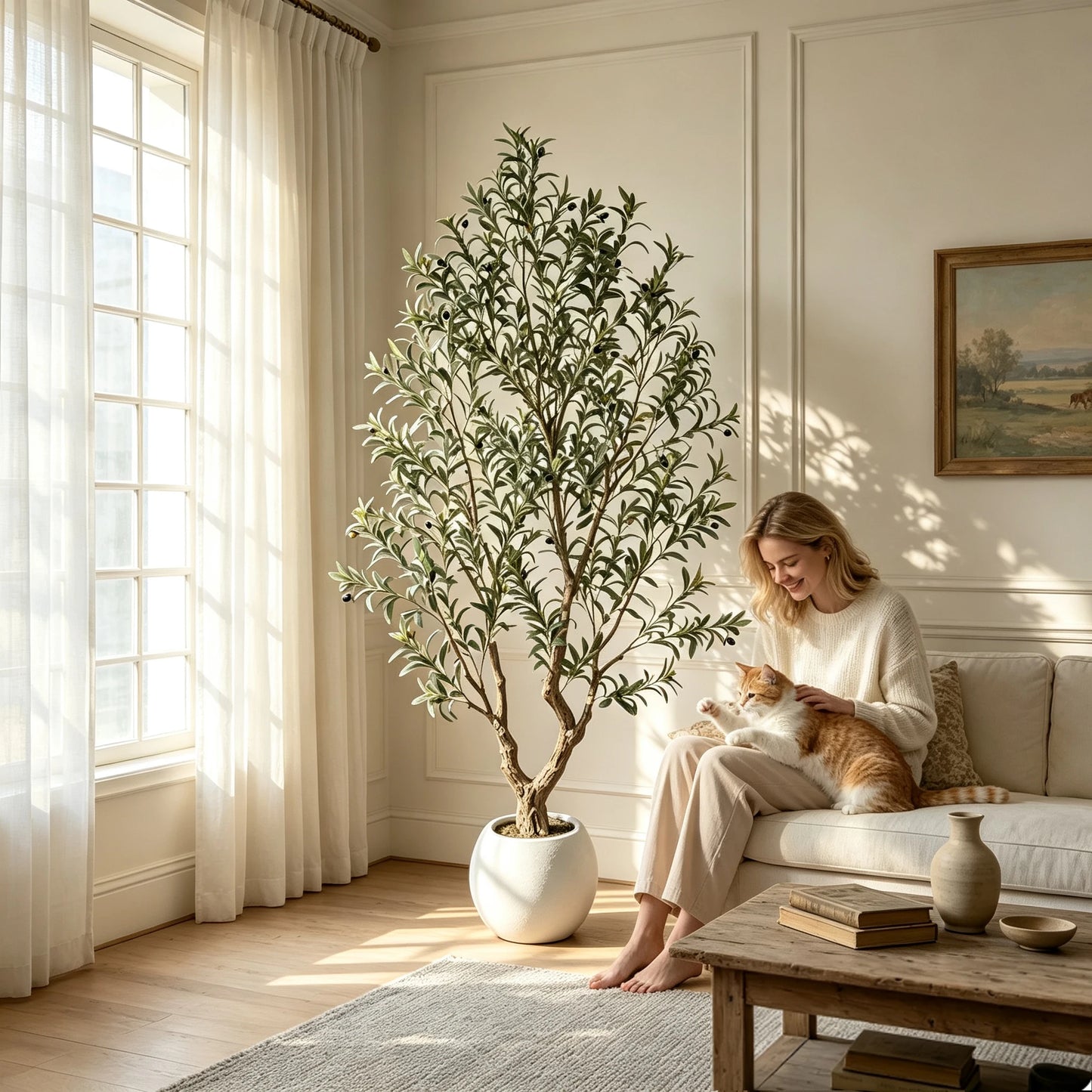 Olitree Artificial Olive Tree With Decorative Planter