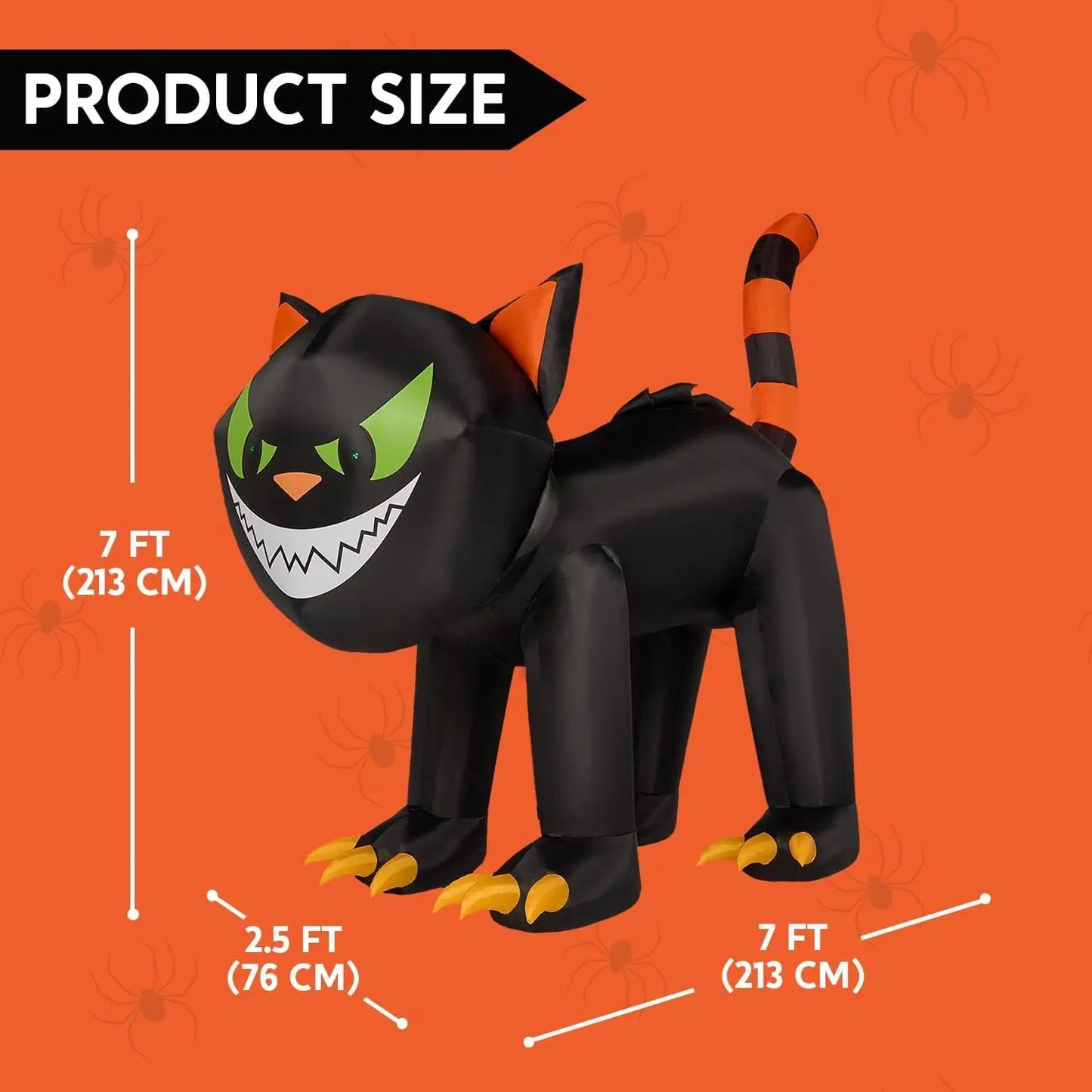 Joyfy Halloween Cat Inflatables With Moving Head For Yard