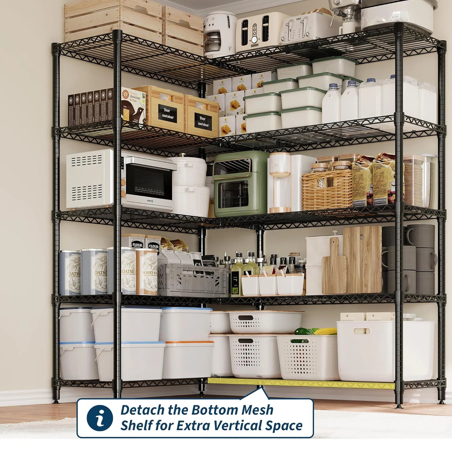 TWISTER.CK Heavy Duty 4 Tier Adjustable Metal Shelving